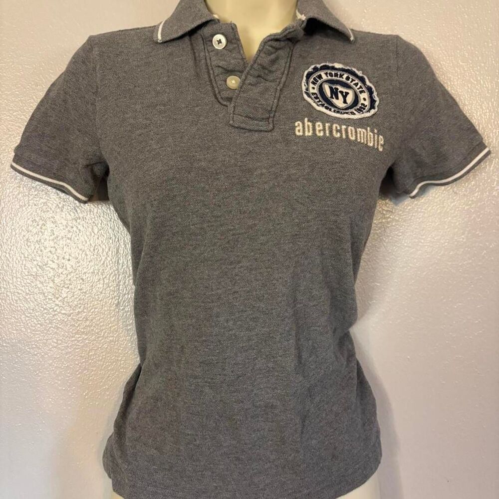 Abercrombie Gray NY Polo Shirt Baby Tee Women’s XS / Kids Medium
